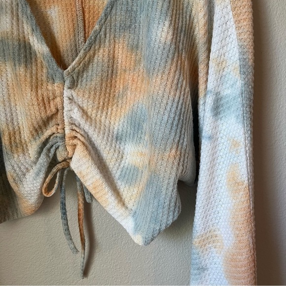 Urban Outfitters Out from Under Tie Dye Waffle Knit Crop Top Size Medium - Picture 3 of 7